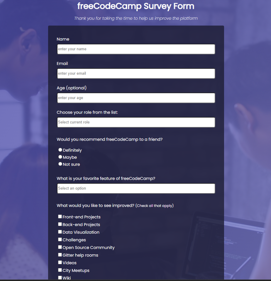 formulaire satisfaction